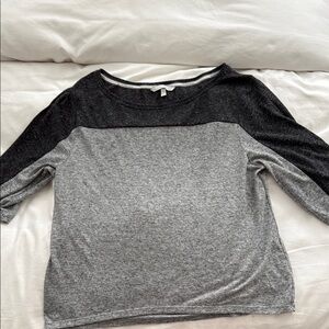 Victoria’s Secret Black and Gray Colorblock Top